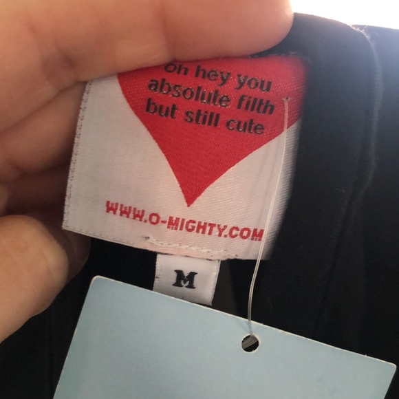 NWT O Mighty Midnight Xtina Tee sexy Chains Lace up cut out Crop top Medium - Picture 11 of 11